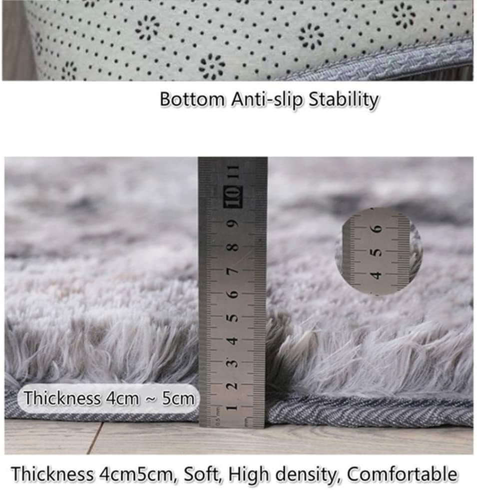 DROPPZZA Soft Fluffy Bedroom Rugs Indoor Shaggy Plush 5X8 Area Rug College Dorm Living Room Home Decor Floor Carpet Shag Non-Slip Nursery Rugs, Dark Grey