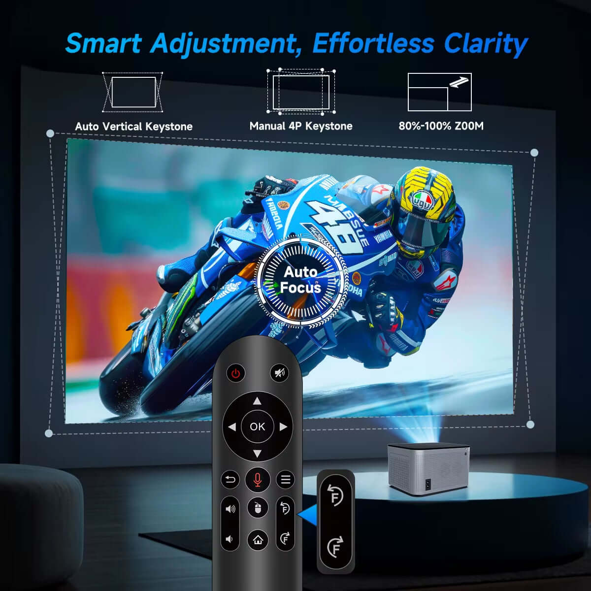 DROPPZZA Android 11 4K Smart Projector 580ANSI 1920*1080P Full HD Wifi6 BT5.0 Allwinner H713 Voice Control Home Cinema Theater