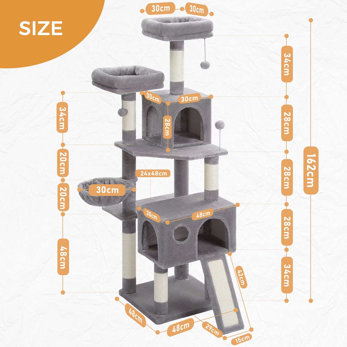 DROPPZZA Cat Tree Luxury Cat Towers with Double Condos