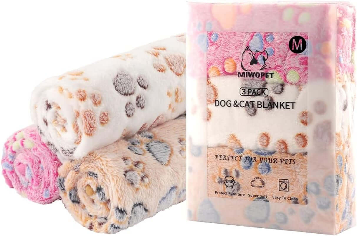 DROPPZZA 3 Pack Cat and Dog Blanket Soft & Warm