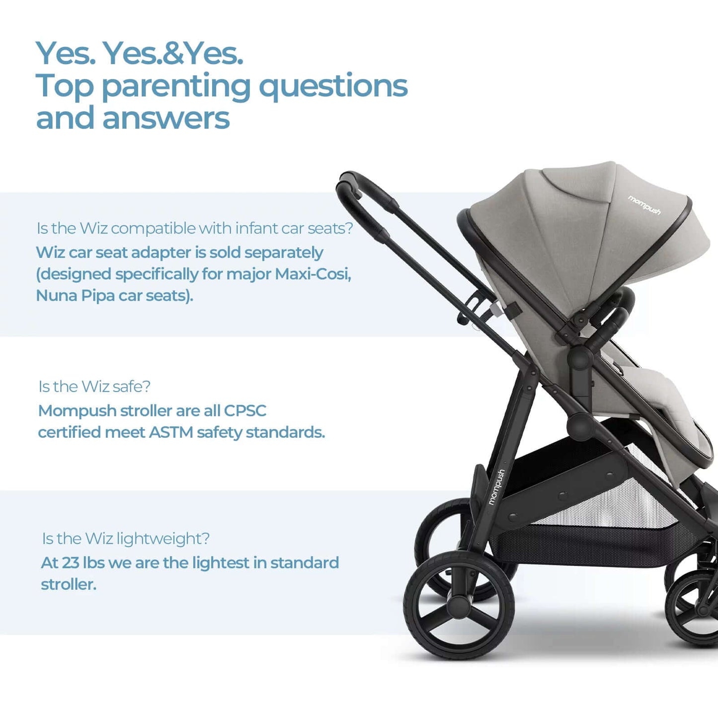 DROPPZZA Wiz 2-In-1 Baby Stroller with Bassinet Mode, Reversible