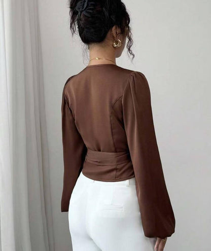 DROPPZZAlight-mature-style-long-sleeved-waist-cinching-shirt.jpg