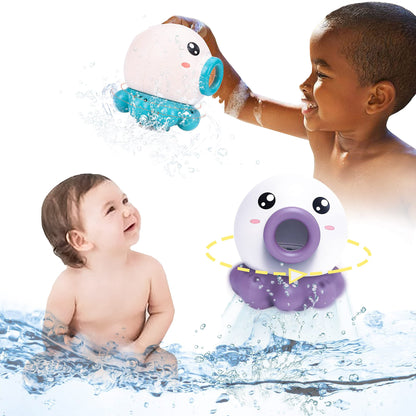 Octopus Fountain Bath Toy Water Jet Rotating Shower Bathroom Toy Summer Water