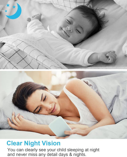 Indoor Camera,1080P Home Security Camera,360° PTZ Baby Monitor with Camera and Audio,2.4G Wifi Pet Dog Camera with Phone App,Smart inside Cameras for House