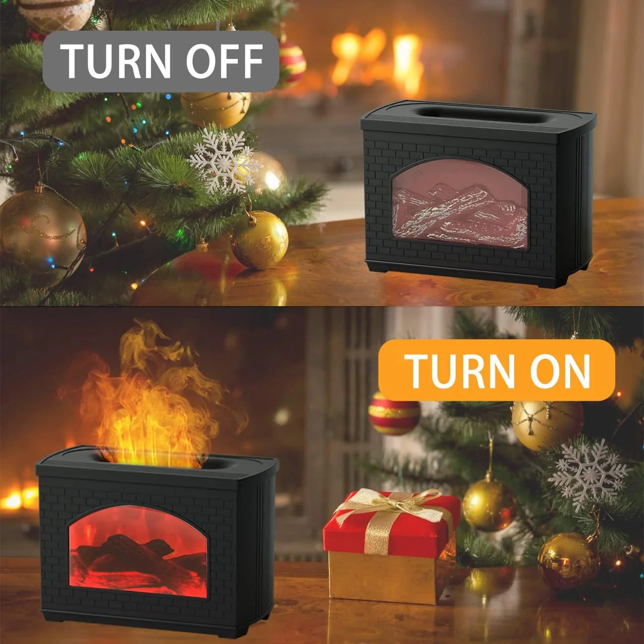 Flame Oil Diffuser, 270Ml Cool Mist Humidifier Diffuser,Sleep Relax for Outdoor Bedroom Living Roomï¼Fireplace Air Diffuser