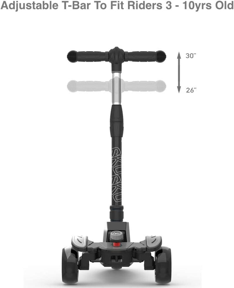 Kids Scooter with Adjustable Height, Toddler Scooter with Widened Flash Wheels, Ages 3-8, Lean to Steer