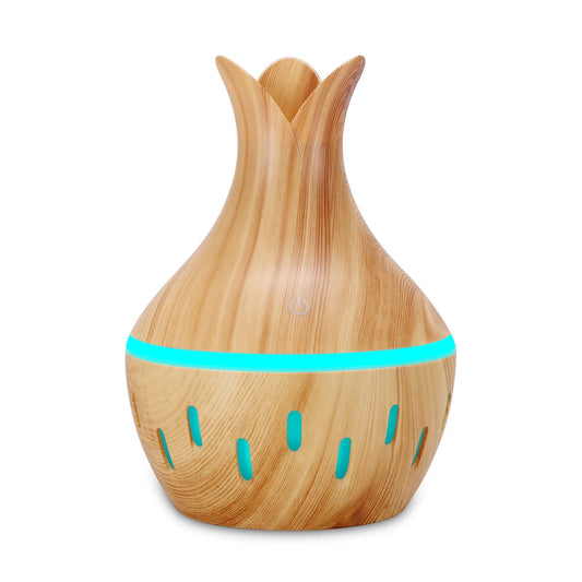 Clearance Humidifiers for Bedroom 130Ml Led Essential Oil Diffuser Humidifier Aromatherapy Wood Grain Vase Aroma, Yellow
