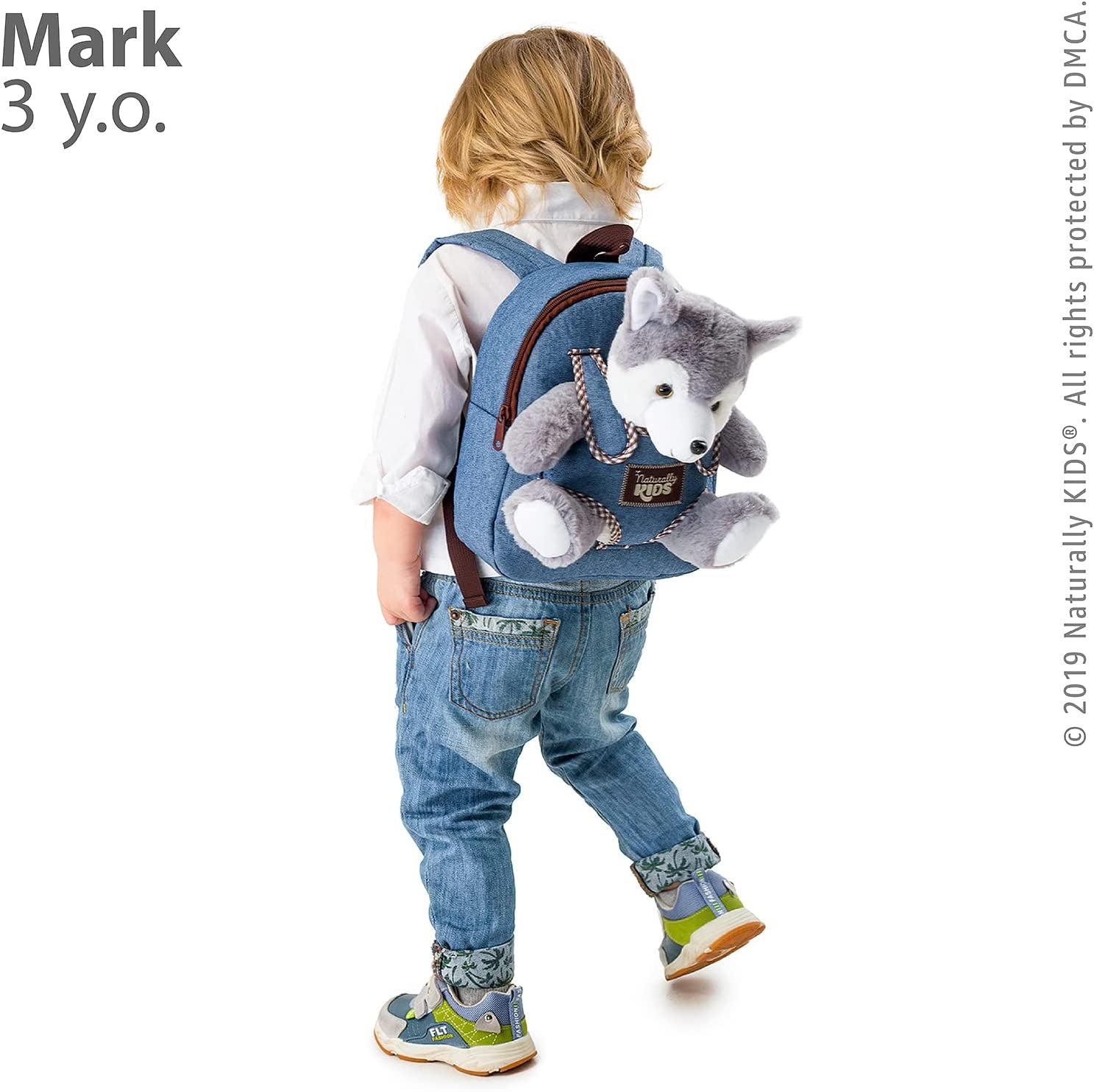 Wolf Backpack, Wolf Toys for Kids 3-5, Toddler Husky Stuffed Animal Gifts for 2 3 4 5 Year Old Girl Boy