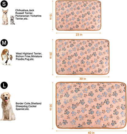 3 Pack Cat and Dog Blanket Soft & Warm Fleece Flannel Sleep Mat, Great Pet Throw for Puppy, Kitten,Cats,Small, Medium & Large Dogs (Medium 30" X 20")