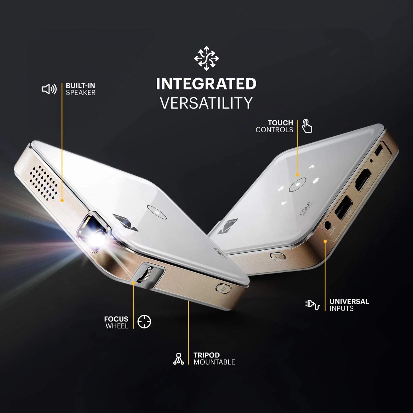 Luma 150 Pico DLP Mini Projector, Rechargeable Portable Projector