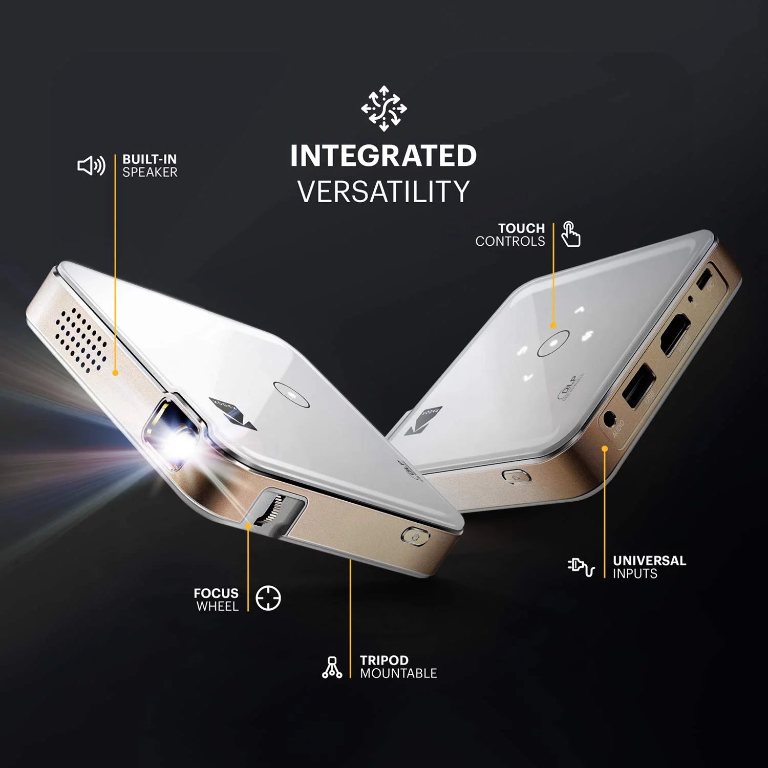 Luma 150 Pico DLP Mini Projector, Rechargeable Portable Projector