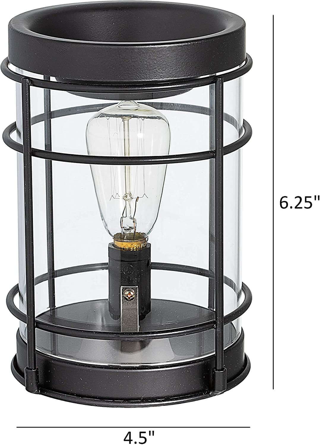 DROPPZZA Vintage Bulb Electric Candle Warmer with Timer | Black Plug in Fragrance Warmer for Scented Wax Melts, Cubes, Tarts | Air Freshener Set for Rustic Home Décor, Office, Gifts