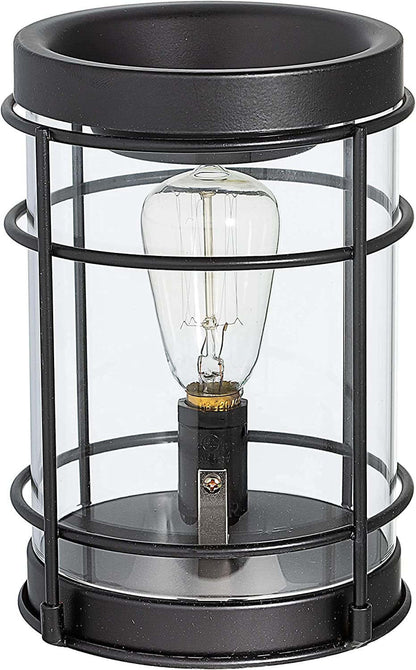 DROPPZZA Vintage Bulb Electric Candle Warmer with Timer | Black Plug in Fragrance Warmer for Scented Wax Melts, Cubes, Tarts | Air Freshener Set for Rustic Home Décor, Office, Gifts